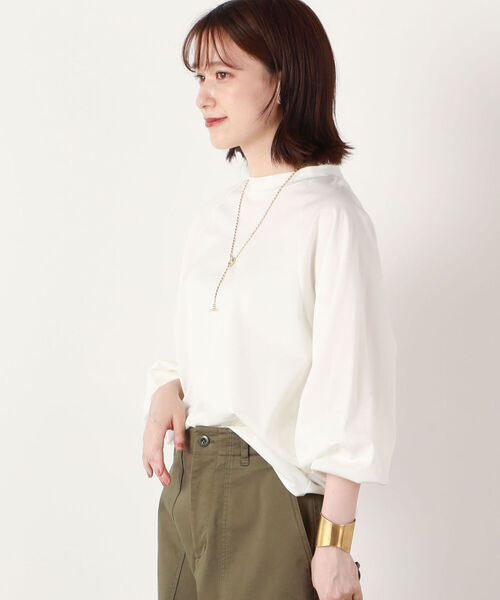 NOLLEY’S(ノーリーズ)の「ボトルネックトリコットプルオーバーカットソー(Tシャツ/カットソー・レディース・ブラック/オフホワイト/グリーン・38/36)」の15枚目の写真