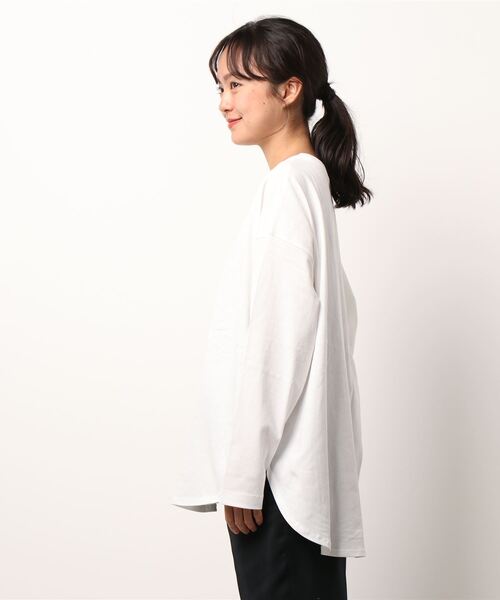 Lee（リー）の「【Lee】フロントロゴロンＴ（Tシャツ/カットソー・レディース・ホワイト/ライム/ベージュ・M/L）」の4枚目の写真