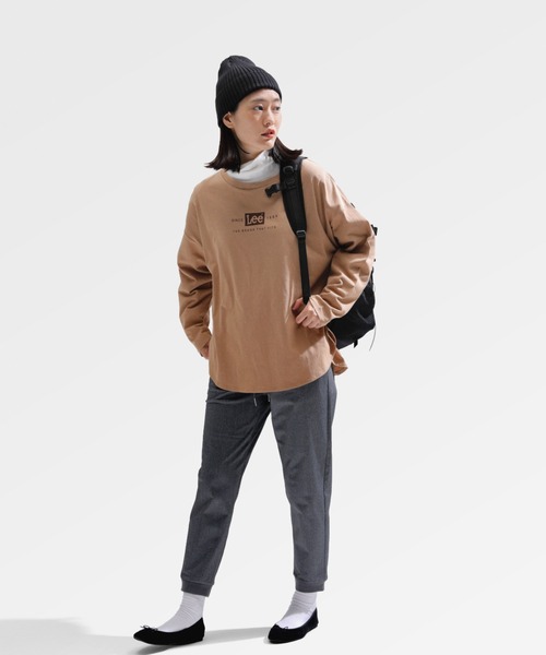 Lee（リー）の「【Lee】フロントロゴロンＴ（Tシャツ/カットソー・レディース・ホワイト/ライム/ベージュ・M/L）」の6枚目の写真