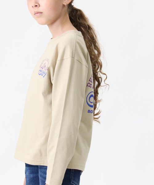 CAMP7（キャンプセブン）の「【CAMP7】ロゴプリントロンＴ（Tシャツ/カットソー・キッズ・ベージュ/ブラック・130/140/105/120/155）」の5枚目の写真