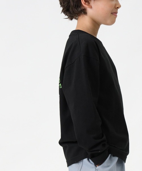 CAMP7（キャンプセブン）の「【CAMP7】ロゴプリントロンＴ（Tシャツ/カットソー・キッズ・ベージュ/ブラック・130/140/105/120/155）」の4枚目の写真