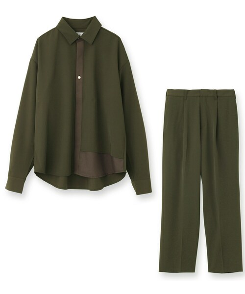 tk.TAKEO KIKUCHI(ティーケータケオキクチ)の「◆ナメラカハーフレイヤーシャツセットアップ(セットアップ・レディース・ブラック/ベージュ/カーキ/ブラウン系その他・66)」の9枚目の写真