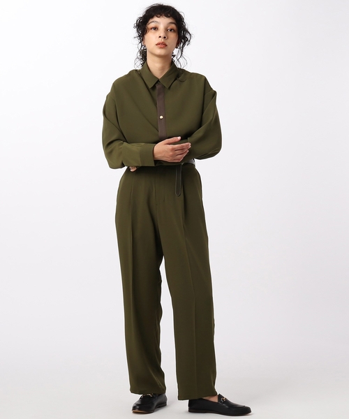 tk.TAKEO KIKUCHI(ティーケータケオキクチ)の「◆ナメラカハーフレイヤーシャツセットアップ(セットアップ・レディース・ブラック/ベージュ/カーキ/ブラウン系その他・66)」の6枚目の写真