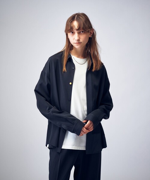 tk.TAKEO KIKUCHI(ティーケータケオキクチ)の「◆ナメラカハーフレイヤーシャツセットアップ(セットアップ・レディース・ブラック/ベージュ/カーキ/ブラウン系その他・66)」の8枚目の写真