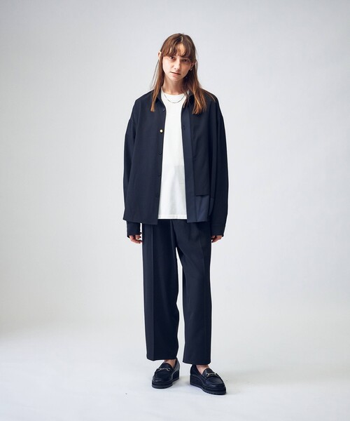 tk.TAKEO KIKUCHI(ティーケータケオキクチ)の「◆ナメラカハーフレイヤーシャツセットアップ(セットアップ・レディース・ブラック/ベージュ/カーキ/ブラウン系その他・66)」の14枚目の写真