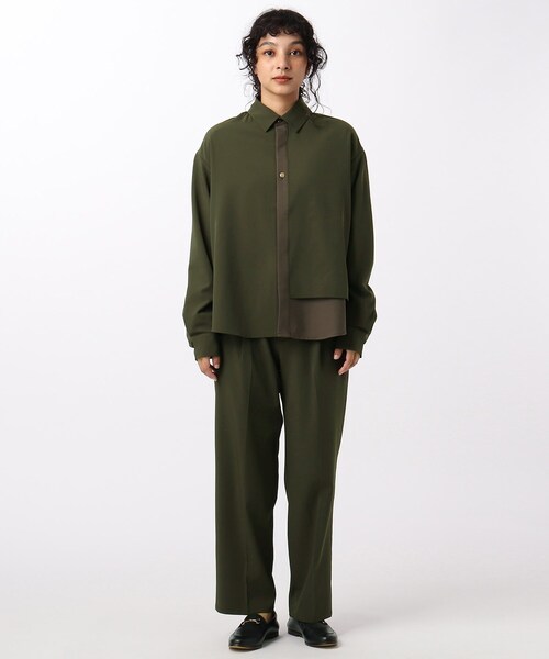 tk.TAKEO KIKUCHI(ティーケータケオキクチ)の「◆ナメラカハーフレイヤーシャツセットアップ(セットアップ・レディース・ブラック/ベージュ/カーキ/ブラウン系その他・66)」の16枚目の写真