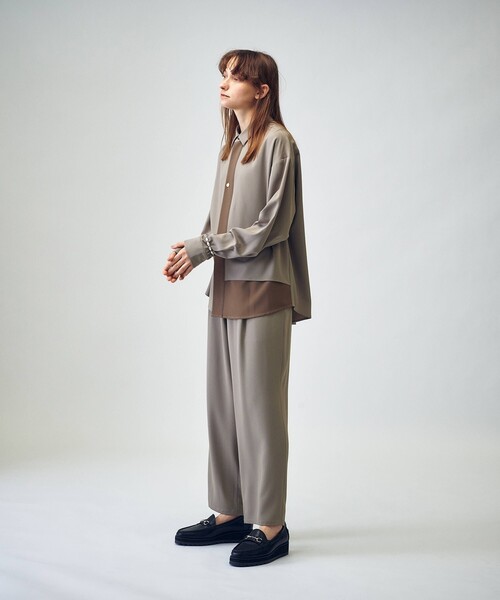 tk.TAKEO KIKUCHI(ティーケータケオキクチ)の「◆ナメラカハーフレイヤーシャツセットアップ(セットアップ・レディース・ブラック/ベージュ/カーキ/ブラウン系その他・66)」の17枚目の写真