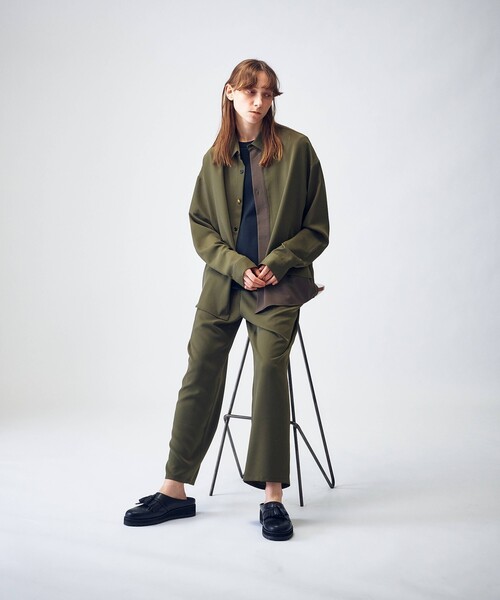 tk.TAKEO KIKUCHI(ティーケータケオキクチ)の「◆ナメラカハーフレイヤーシャツセットアップ(セットアップ・レディース・ブラック/ベージュ/カーキ/ブラウン系その他・66)」の19枚目の写真