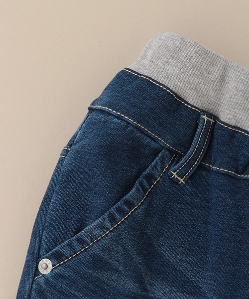 Love&Peace&Money（ラブアンドピースアンドマネー）の「スキニーニットデニムロングストレッチパンツ（デニムパンツ・キッズ・ネイビー・80ｃｍ/100cm/120cm/110cm/90cm/130cm）」の5枚目の写真