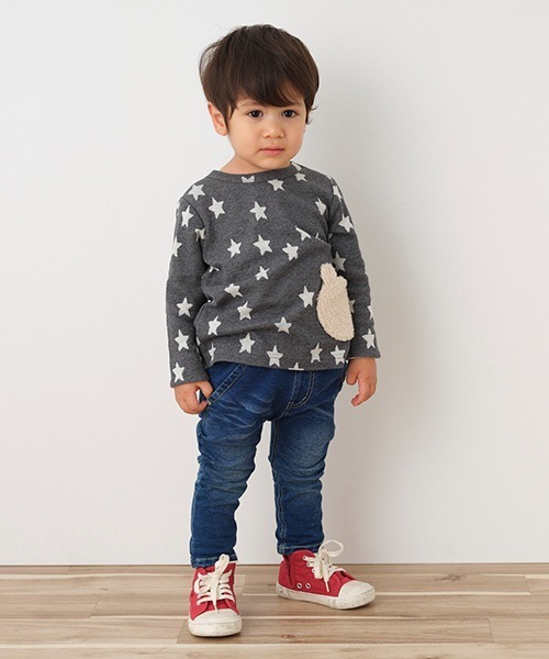 Love&Peace&Money（ラブアンドピースアンドマネー）の「スキニーニットデニムロングストレッチパンツ（デニムパンツ・キッズ・ネイビー・80ｃｍ/100cm/120cm/110cm/90cm/130cm）」の13枚目の写真