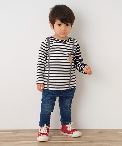 Love&Peace&Money（ラブアンドピースアンドマネー）の「スキニーニットデニムロングストレッチパンツ（デニムパンツ・キッズ・ネイビー・80ｃｍ/100cm/120cm/110cm/90cm/130cm）」の14枚目の写真