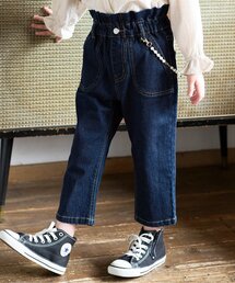 BREEZE | パールチャーム付デニムパンツ 9分丈＿ストレッチ(デニムパンツ)