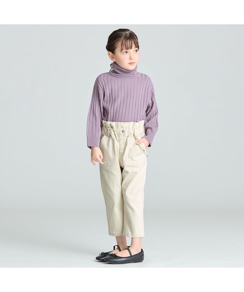 BREEZE（ブリーズ）の「パールチャーム付デニムパンツ 9分丈＿ストレッチ（デニムパンツ・キッズ・ネイビー/アイボリー・140/90/130/110/100/120/150）」の3枚目の写真