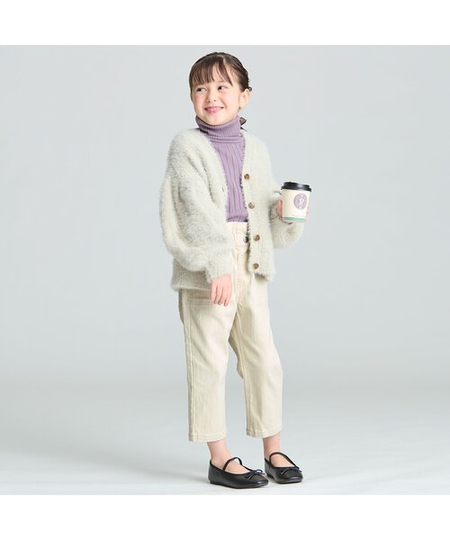 BREEZE（ブリーズ）の「パールチャーム付デニムパンツ 9分丈＿ストレッチ（デニムパンツ・キッズ・ネイビー/アイボリー・140/90/130/110/100/120/150）」の5枚目の写真