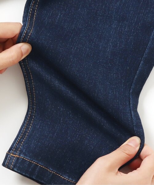 BREEZE（ブリーズ）の「パールチャーム付デニムパンツ 9分丈＿ストレッチ（デニムパンツ・キッズ・ネイビー/アイボリー・140/90/130/110/100/120/150）」の10枚目の写真