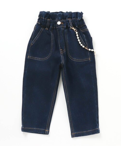 BREEZE（ブリーズ）の「パールチャーム付デニムパンツ 9分丈＿ストレッチ（デニムパンツ・キッズ・ネイビー/アイボリー・140/90/130/110/100/120/150）」の15枚目の写真