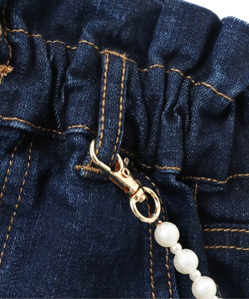 BREEZE（ブリーズ）の「パールチャーム付デニムパンツ 9分丈＿ストレッチ（デニムパンツ・キッズ・ネイビー/アイボリー・140/90/130/110/100/120/150）」の19枚目の写真