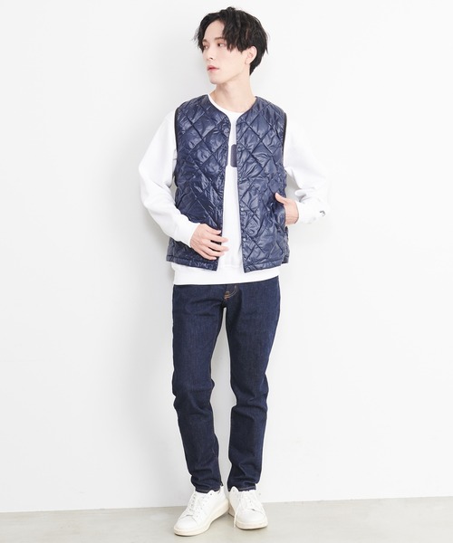 FILA(フィラ)の「FILA/フィラ キルティング 軽量 インナーダウン パッカブル 収納ポーチ付き ダウン ベスト(ダウンベスト・メンズ・ブラック/グレー/ブルー/ネイビー・M/LL/L)」の20枚目の写真