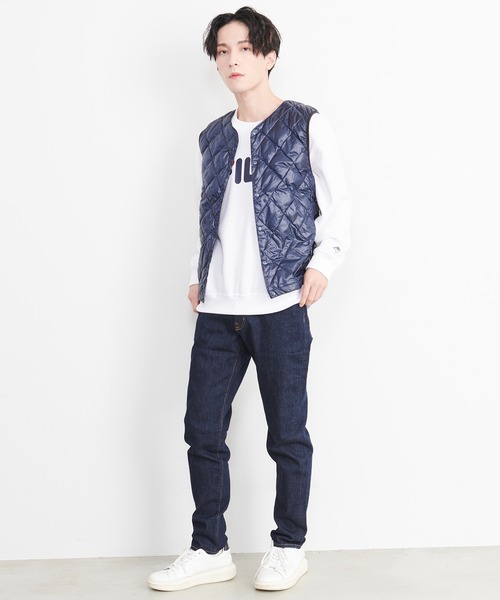 FILA(フィラ)の「FILA/フィラ キルティング 軽量 インナーダウン パッカブル 収納ポーチ付き ダウン ベスト(ダウンベスト・メンズ・ブラック/グレー/ブルー/ネイビー・M/LL/L)」の22枚目の写真