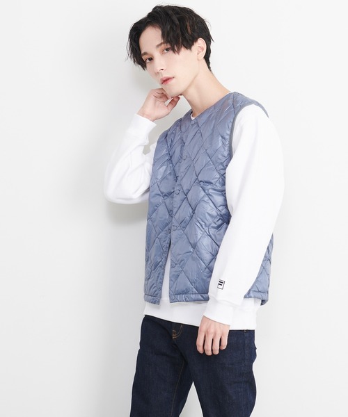 FILA(フィラ)の「FILA/フィラ キルティング 軽量 インナーダウン パッカブル 収納ポーチ付き ダウン ベスト(ダウンベスト・メンズ・ブラック/グレー/ブルー/ネイビー・M/LL/L)」の12枚目の写真