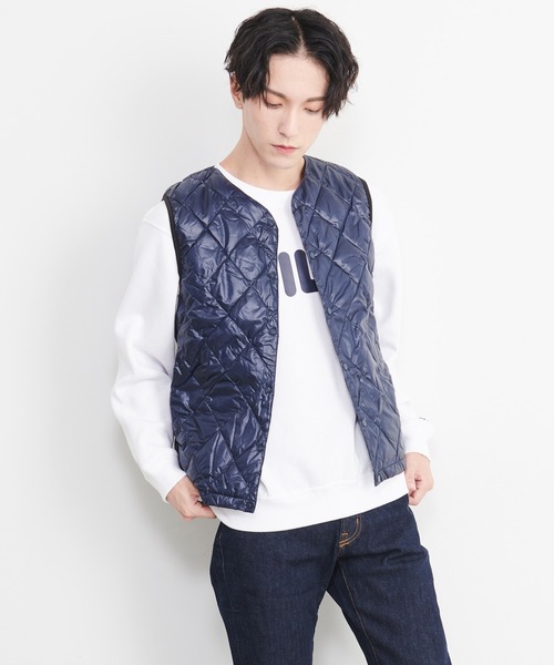 FILA(フィラ)の「FILA/フィラ キルティング 軽量 インナーダウン パッカブル 収納ポーチ付き ダウン ベスト(ダウンベスト・メンズ・ブラック/グレー/ブルー/ネイビー・M/LL/L)」の19枚目の写真