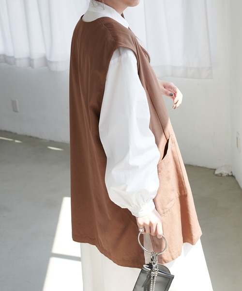 DISCOAT（ディスコート）の「ノーカラージレ（ベスト・レディース・ブラック/モカ/グレイッシュベージュ・FREE）」の3枚目の写真