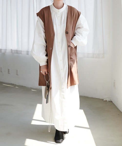 DISCOAT（ディスコート）の「ノーカラージレ（ベスト・レディース・ブラック/モカ/グレイッシュベージュ・FREE）」の8枚目の写真