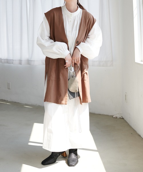 DISCOAT（ディスコート）の「ノーカラージレ（ベスト・レディース・ブラック/モカ/グレイッシュベージュ・FREE）」の9枚目の写真