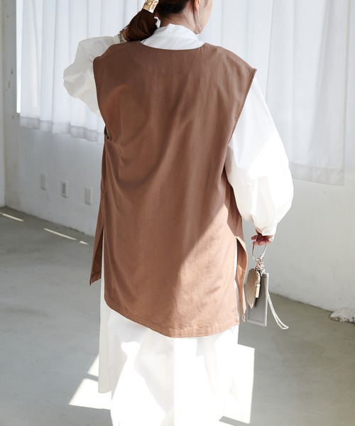 DISCOAT（ディスコート）の「ノーカラージレ（ベスト・レディース・ブラック/モカ/グレイッシュベージュ・FREE）」の14枚目の写真