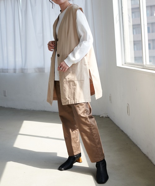 DISCOAT（ディスコート）の「ノーカラージレ（ベスト・レディース・ブラック/モカ/グレイッシュベージュ・FREE）」の17枚目の写真