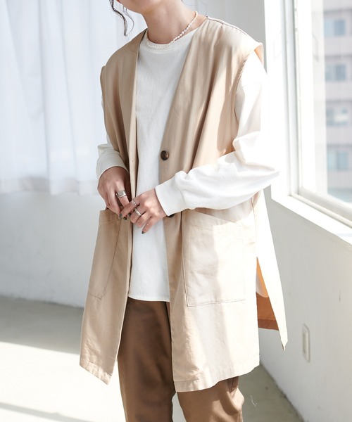 DISCOAT（ディスコート）の「ノーカラージレ（ベスト・レディース・ブラック/モカ/グレイッシュベージュ・FREE）」の20枚目の写真