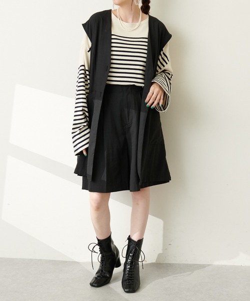 DISCOAT（ディスコート）の「ノーカラージレ（ベスト・レディース・ブラック/モカ/グレイッシュベージュ・FREE）」の4枚目の写真