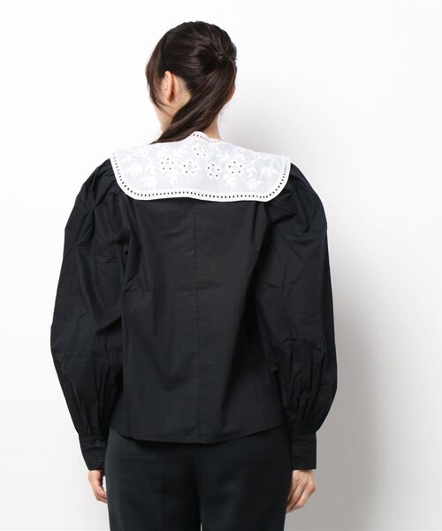 SPINNS（スピンズ）の「【2点セット】付け襟×長袖ブラウス（シャツ/ブラウス・レディース・ホワイト/ブラック・ONESIZE）」の4枚目の写真