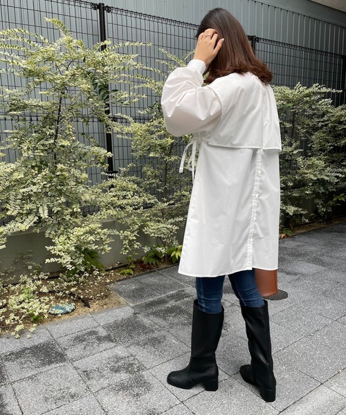 4youstory（フォーユーストーリー）の「サイドリボンケープシャツ（シャツ/ブラウス・レディース・ブラック/オフホワイト/マスタード/モカ・MEDIUM）」の19枚目の写真