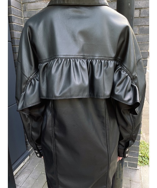 ENVYM（アンビー）の「レザーライクフリルＳＨ ＪＫ（その他アウター・レディース・ブラック/アイボリー・FREE）」の13枚目の写真