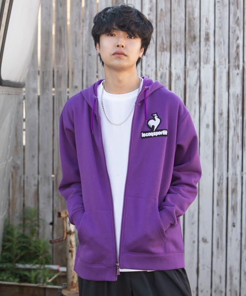 le coq sportif(ルコックスポルティフ)の「裏起毛スウェットジャケット メンズ ウェア ジャージ スウェット スポーツウェア(パーカー・メンズ・ホワイト/ブラック/パープル/ネイビー/グリーン・M/L/S/XL)」の5枚目の写真