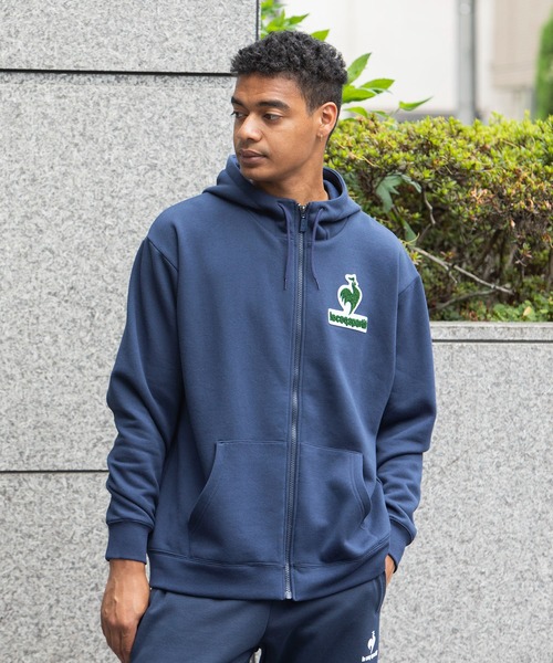 le coq sportif(ルコックスポルティフ)の「裏起毛スウェットジャケット メンズ ウェア ジャージ スウェット スポーツウェア(パーカー・メンズ・ホワイト/ブラック/パープル/ネイビー/グリーン・M/L/S/XL)」の4枚目の写真