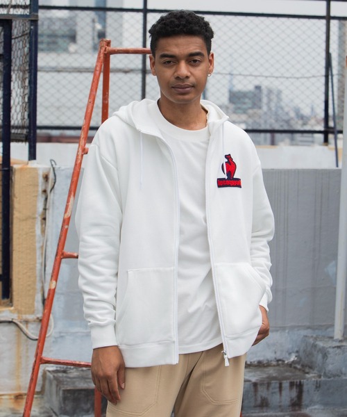 le coq sportif(ルコックスポルティフ)の「裏起毛スウェットジャケット メンズ ウェア ジャージ スウェット スポーツウェア(パーカー・メンズ・ホワイト/ブラック/パープル/ネイビー/グリーン・M/L/S/XL)」の1枚目の写真