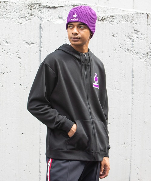 le coq sportif(ルコックスポルティフ)の「裏起毛スウェットジャケット メンズ ウェア ジャージ スウェット スポーツウェア(パーカー・メンズ・ホワイト/ブラック/パープル/ネイビー/グリーン・M/L/S/XL)」の6枚目の写真
