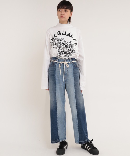 RNA（アールエヌエー）の「M1772 ダイナソー＆スネークハイネックロンＴ（Tシャツ/カットソー・レディース・ホワイト/ブラック/パープル・MEDIUM）」の7枚目の写真