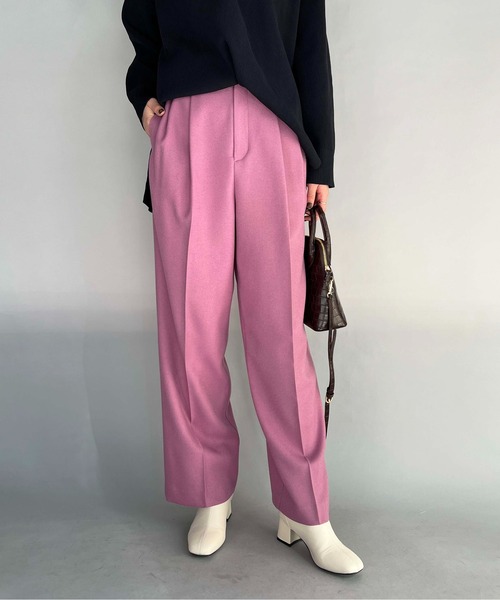 audrey and john wad（オードリーアンドジョンワッド）の「ナローストラップサロペット（サロペット/オーバーオール・レディース・ピンク/ホワイト・M）」の2枚目の写真