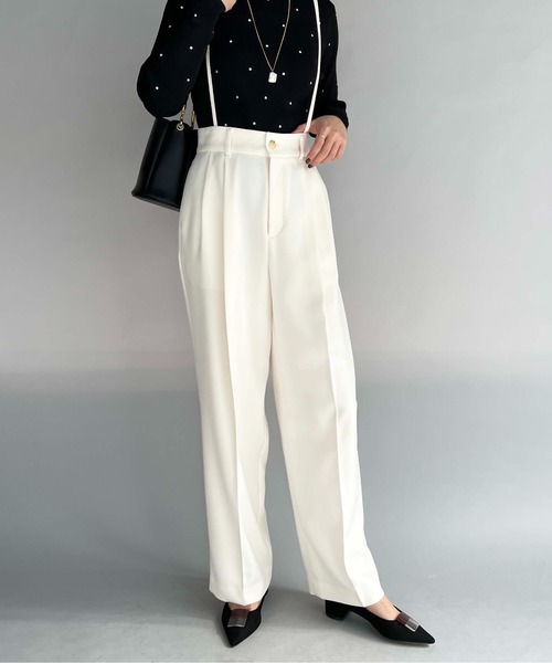 audrey and john wad（オードリーアンドジョンワッド）の「ナローストラップサロペット（サロペット/オーバーオール・レディース・ピンク/ホワイト・M）」の4枚目の写真