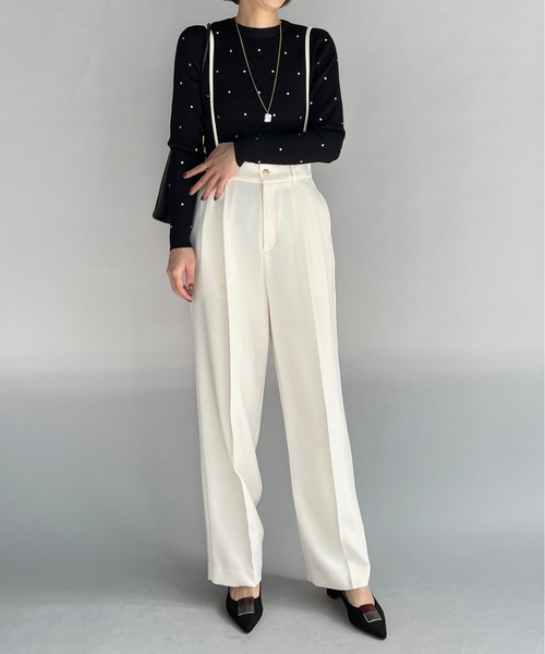 audrey and john wad（オードリーアンドジョンワッド）の「ナローストラップサロペット（サロペット/オーバーオール・レディース・ピンク/ホワイト・M）」の5枚目の写真