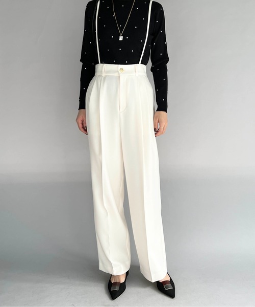 audrey and john wad（オードリーアンドジョンワッド）の「ナローストラップサロペット（サロペット/オーバーオール・レディース・ピンク/ホワイト・M）」の3枚目の写真