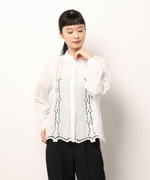 Te chichi | 刺繍ハイネックブラウス(シャツ/ブラウス)
