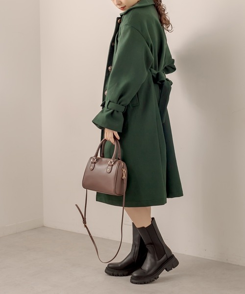 OLIVE des OLIVE（オリーブデオリーブ）の「【WEB限定】ステンカラーリボンベルトコート（ステンカラーコート・レディース・ブラック/グレイッシュベージュ/グリーン/ブラウン・FREE）」の9枚目の写真