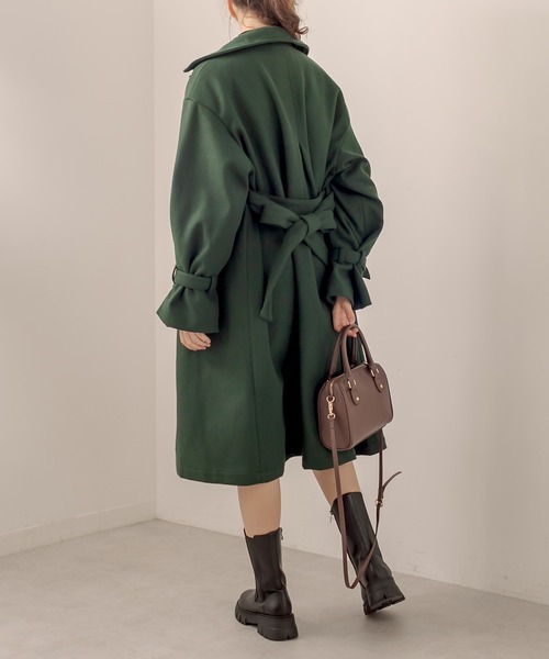 OLIVE des OLIVE（オリーブデオリーブ）の「【WEB限定】ステンカラーリボンベルトコート（ステンカラーコート・レディース・ブラック/グレイッシュベージュ/グリーン/ブラウン・FREE）」の10枚目の写真