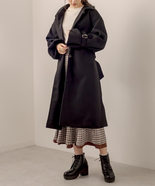 OLIVE des OLIVE（オリーブデオリーブ）の「【WEB限定】ステンカラーリボンベルトコート（ステンカラーコート・レディース・ブラック/グレイッシュベージュ/グリーン/ブラウン・FREE）」の21枚目の写真