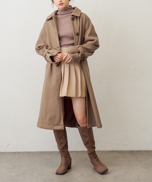 OLIVE des OLIVE（オリーブデオリーブ）の「【WEB限定】ステンカラーリボンベルトコート（ステンカラーコート・レディース・ブラック/グレイッシュベージュ/グリーン/ブラウン・FREE）」の5枚目の写真