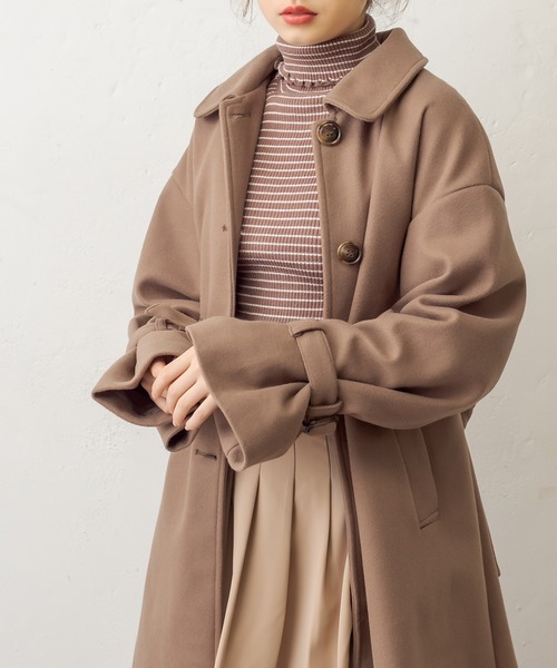 OLIVE des OLIVE（オリーブデオリーブ）の「【WEB限定】ステンカラーリボンベルトコート（ステンカラーコート・レディース・ブラック/グレイッシュベージュ/グリーン/ブラウン・FREE）」の7枚目の写真